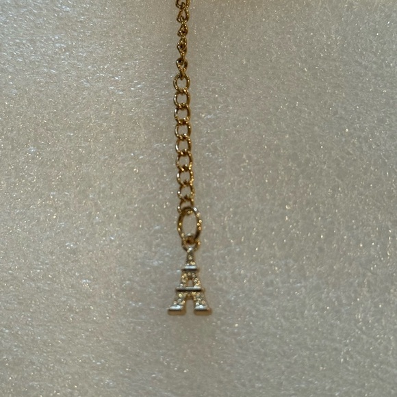 Chic Parfum Bottle & Pearl Bracelet Keychain Blush Bow Eiffel Charm GoldTone New - Picture 11 of 11